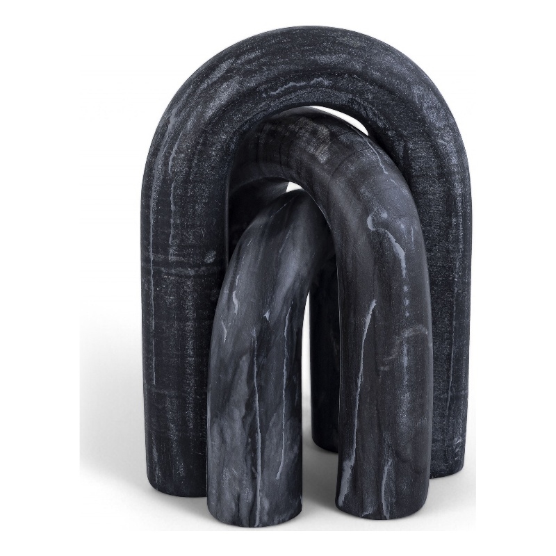 Meridian Furniture Arco Black Marble 3pc. Decorative Object