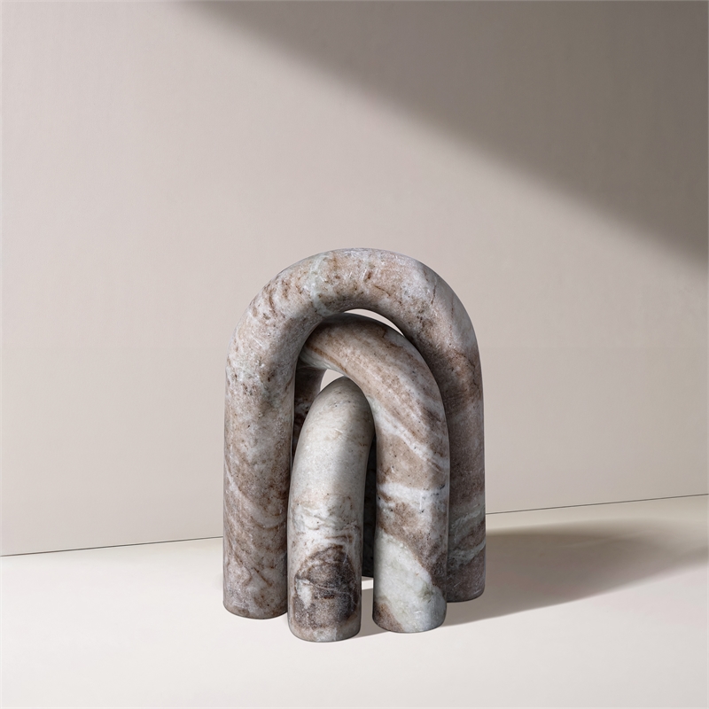 Meridian Furniture Arco Brown Marble 3pc. Decorative Object