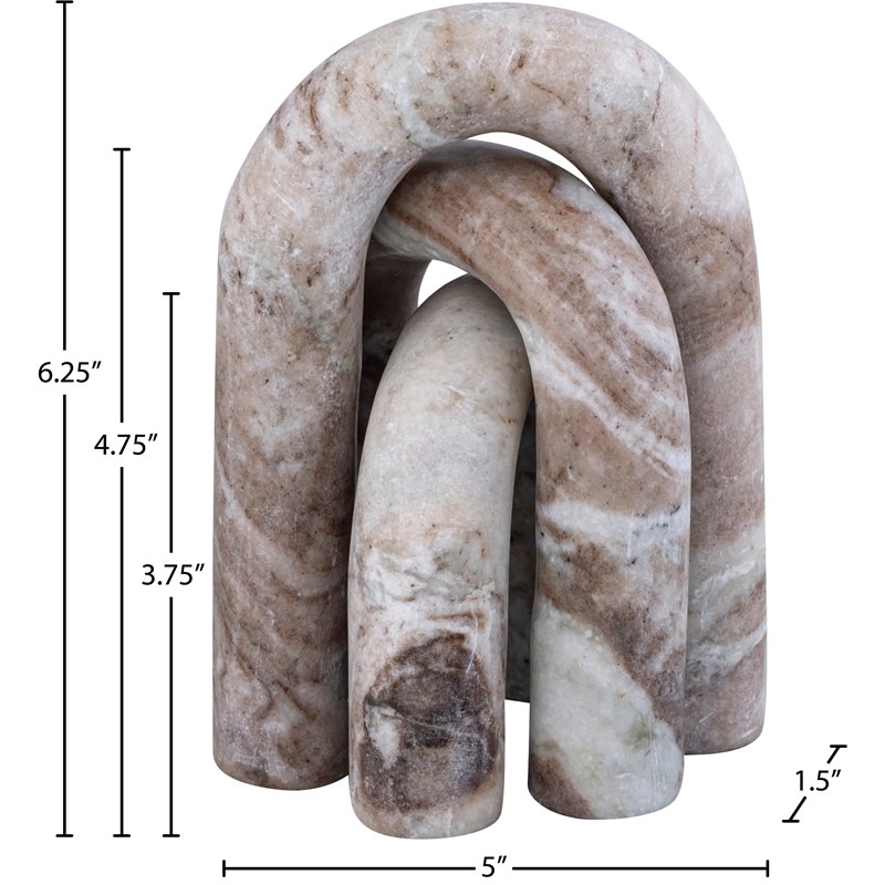 Meridian Furniture Arco Brown Marble 3pc. Decorative Object
