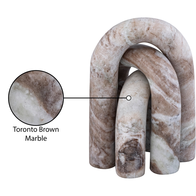 Meridian Furniture Arco Brown Marble 3pc. Decorative Object