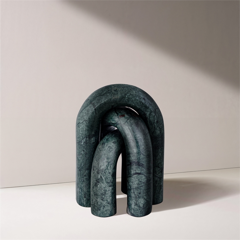 Meridian Furniture Arco Green Marble 3pc. Decorative Object