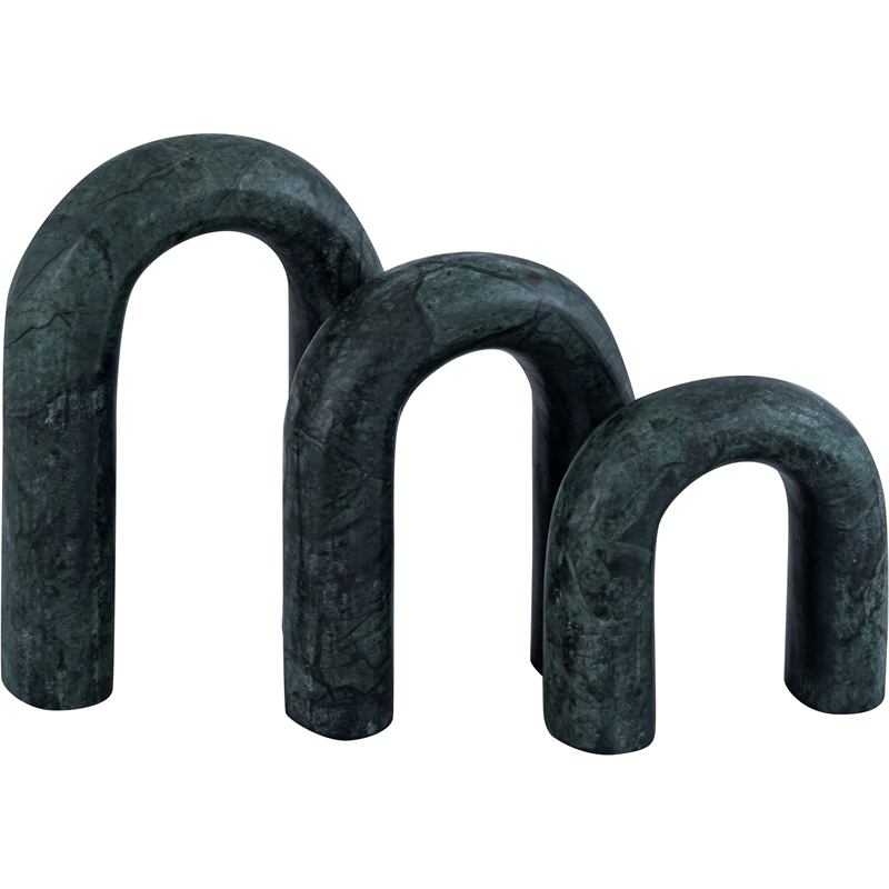 Meridian Furniture Arco Green Marble 3pc. Decorative Object