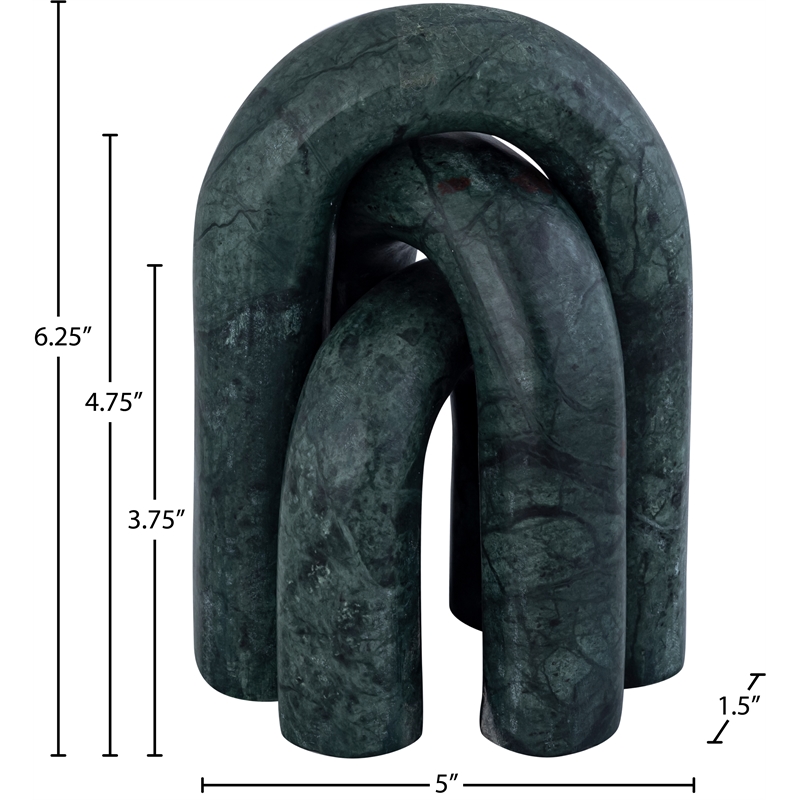 Meridian Furniture Arco Green Marble 3pc. Decorative Object