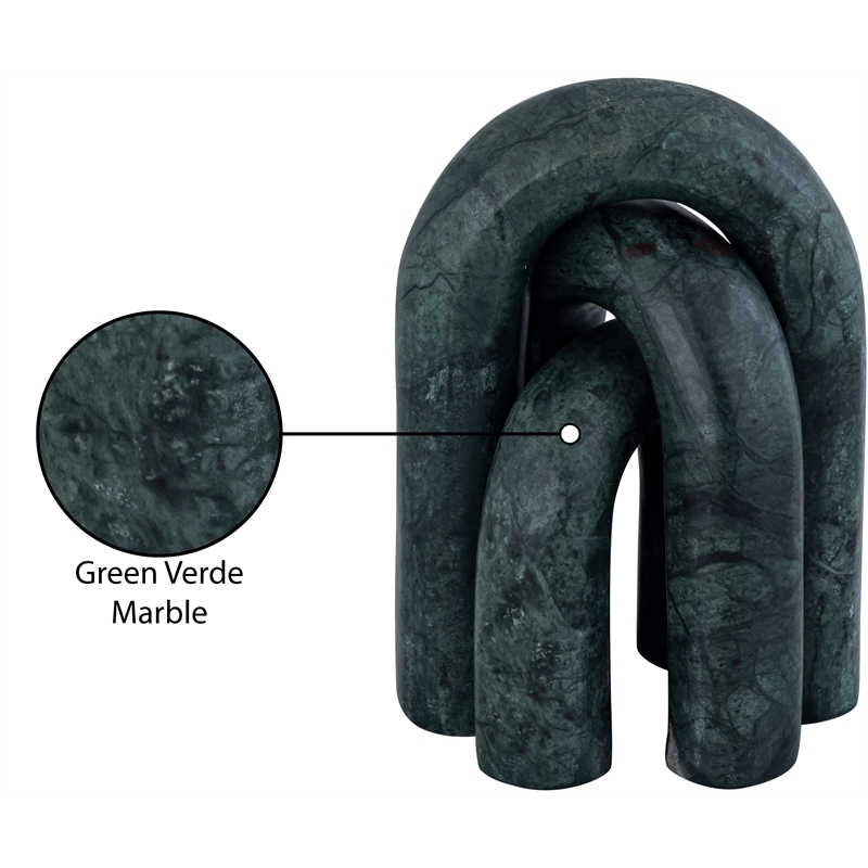 Meridian Furniture Arco Green Marble 3pc. Decorative Object