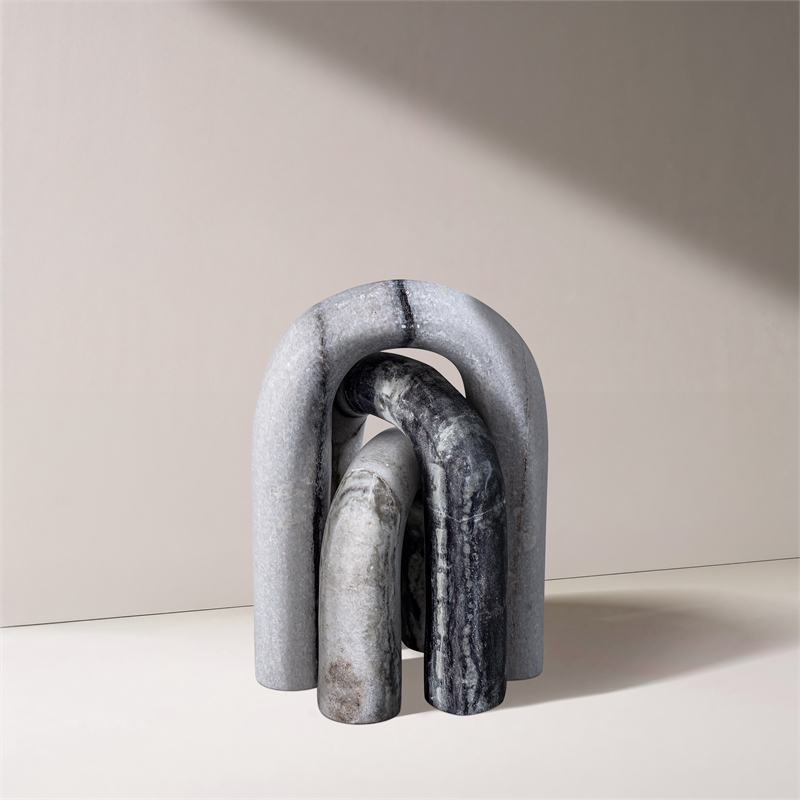 Meridian Furniture Arco Panda Marble 3pc. Decorative Object