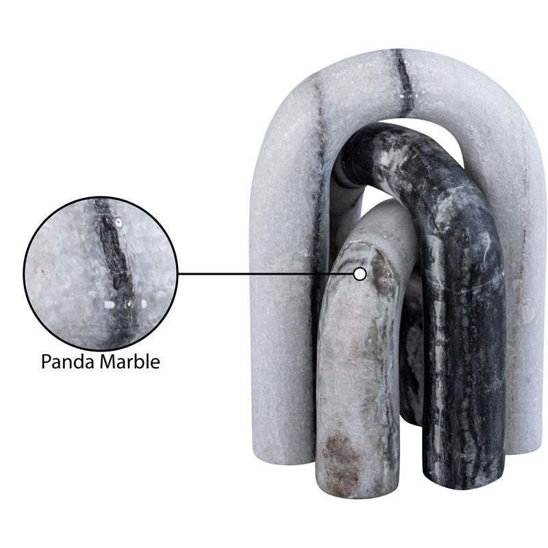Meridian Furniture Arco Panda Marble 3pc. Decorative Object