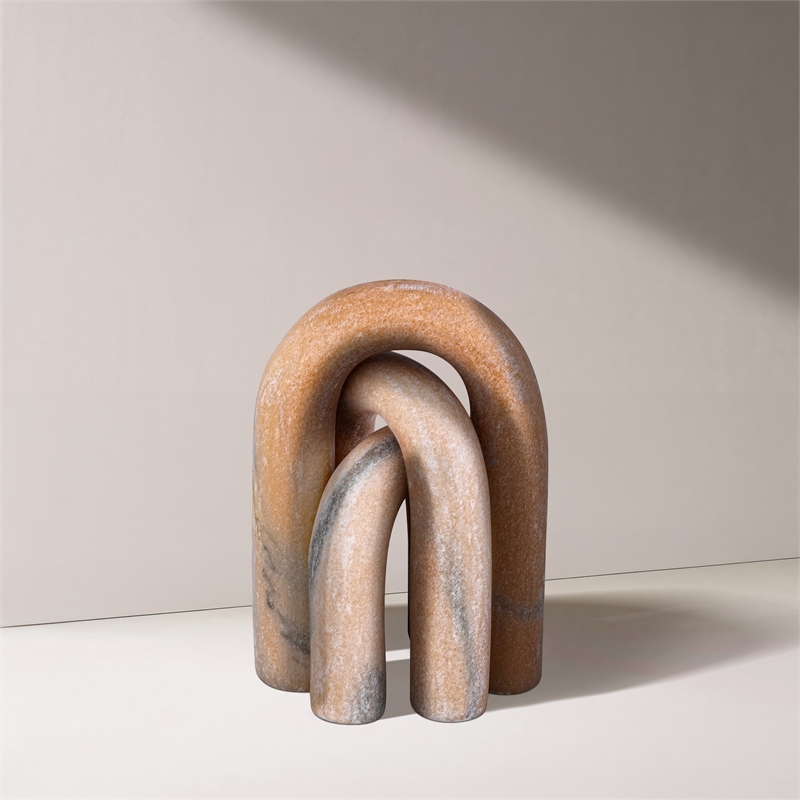 Meridian Furniture Arco Pink Marble 3pc. Decorative Object