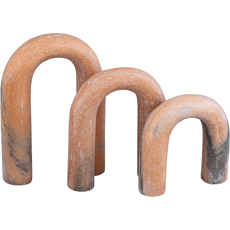 Meridian Furniture Arco Pink Marble 3pc. Decorative Object