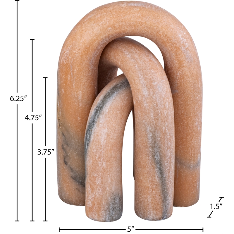 Meridian Furniture Arco Pink Marble 3pc. Decorative Object