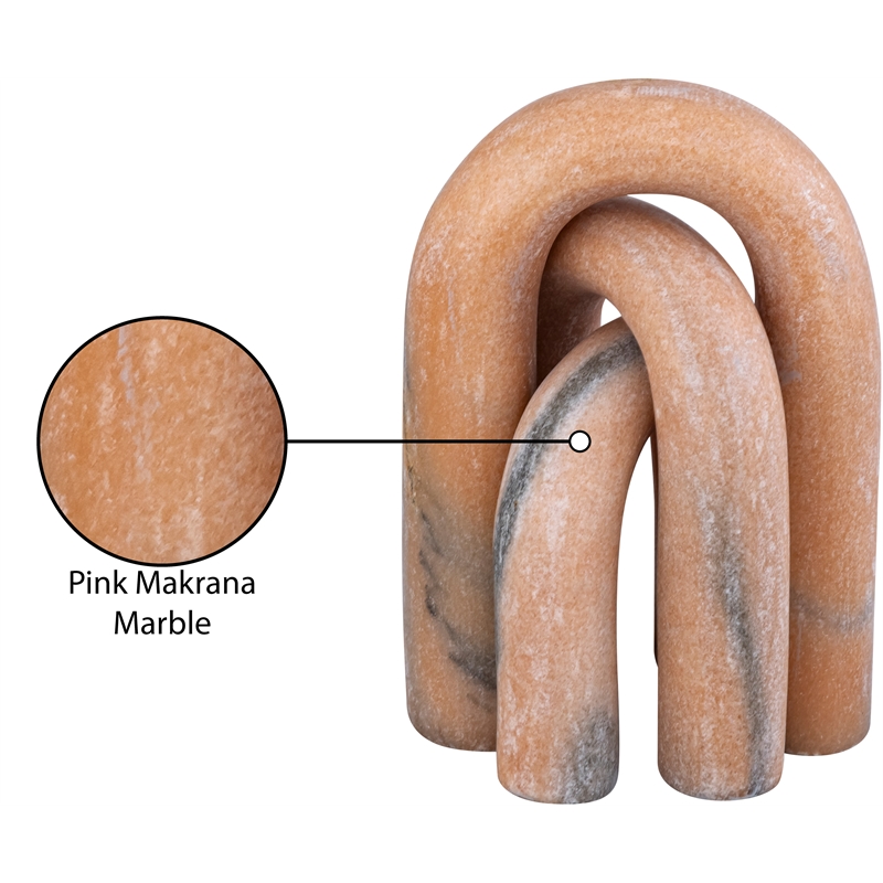 Meridian Furniture Arco Pink Marble 3pc. Decorative Object