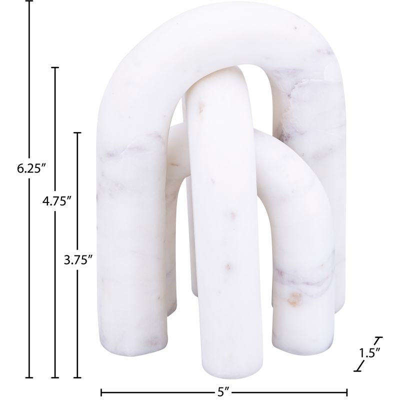 Meridian Furniture Arco White Marble 3pc. Decorative Object