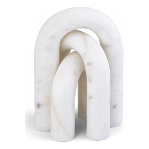Meridian Furniture Arco White Marble 3pc. Decorative Object