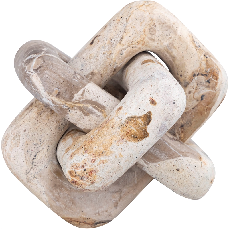 Meridian Furniture Bond Beige Marble Decorative Knot