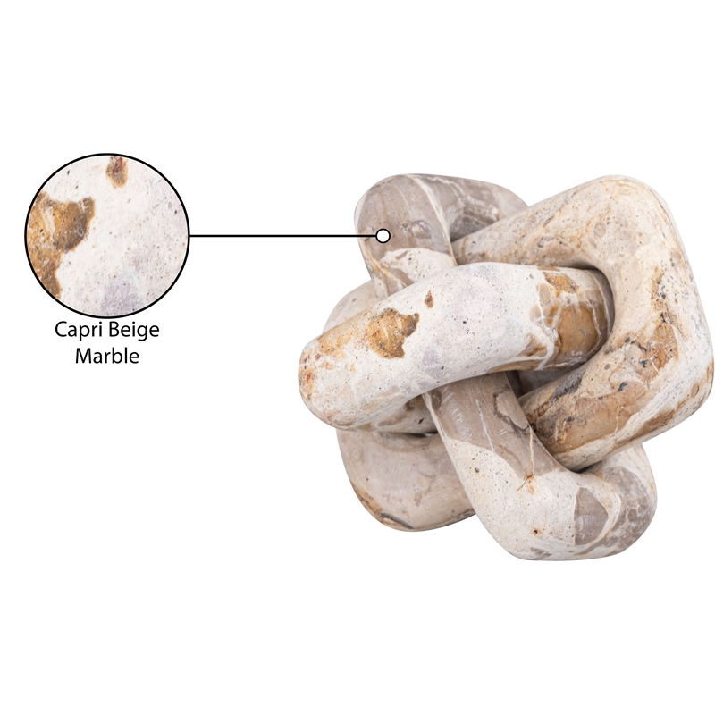 Meridian Furniture Bond Beige Marble Decorative Knot