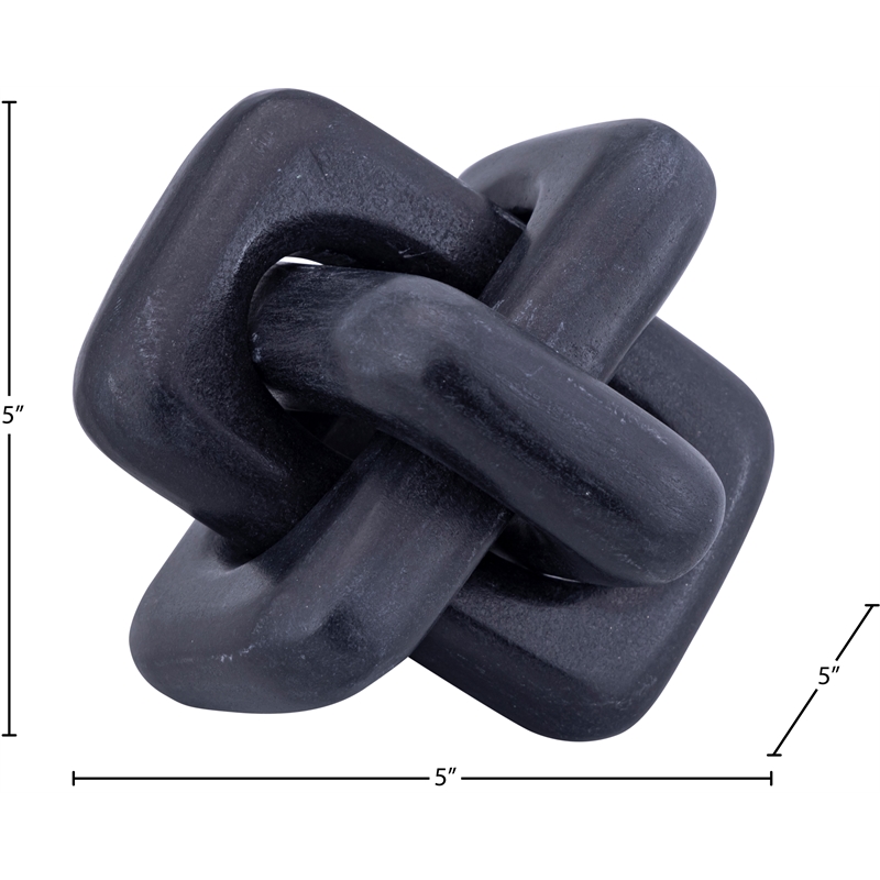 Meridian Furniture Bond Black Marble Decorative Knot