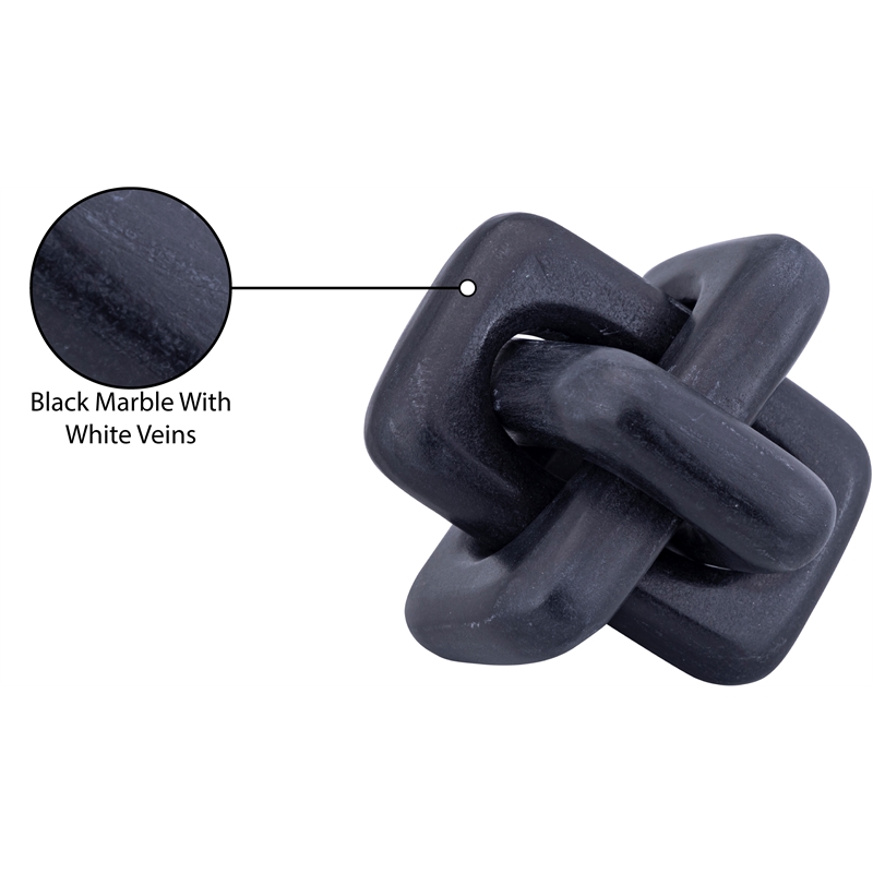 Meridian Furniture Bond Black Marble Decorative Knot