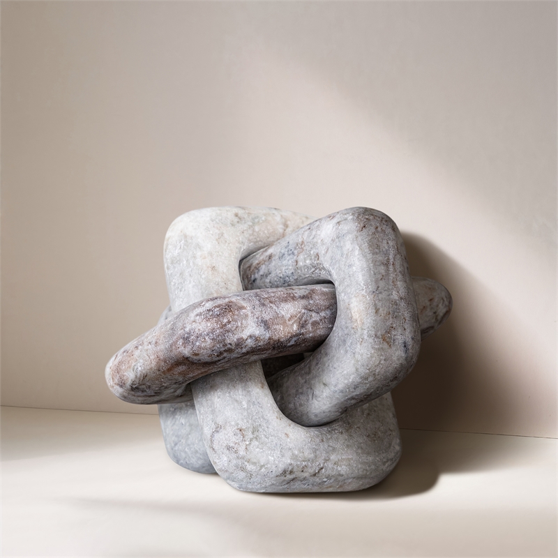 Meridian Furniture Bond Brown Marble Decorative Knot