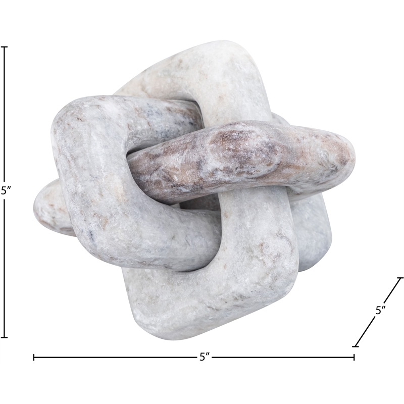 Meridian Furniture Bond Brown Marble Decorative Knot