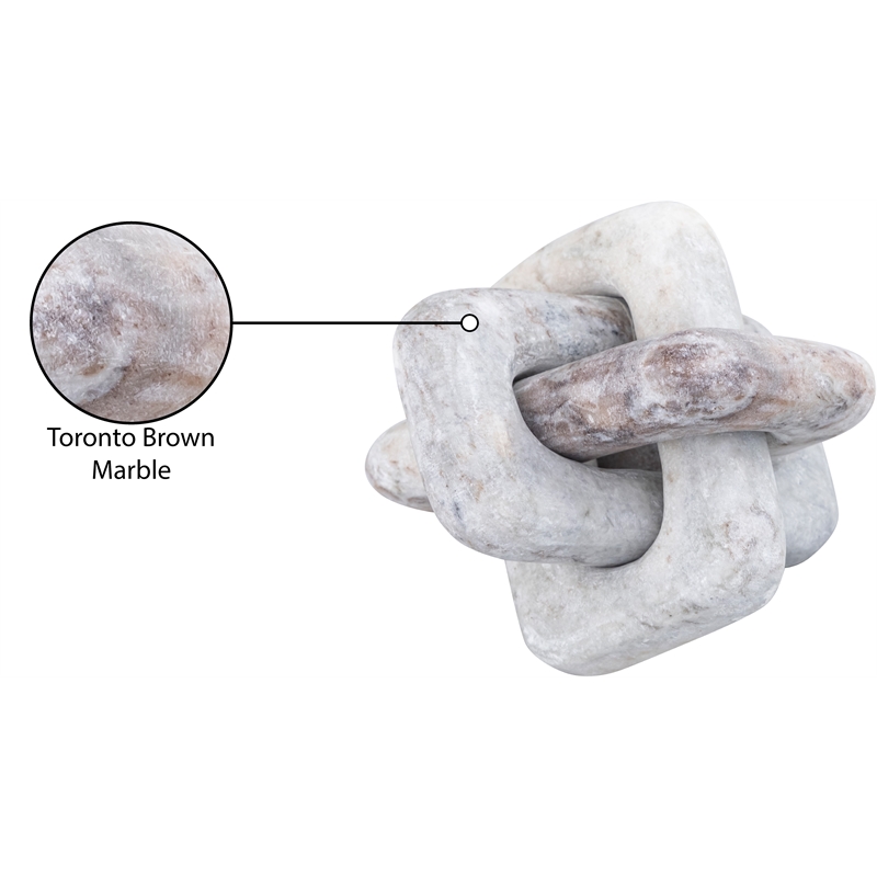 Meridian Furniture Bond Brown Marble Decorative Knot