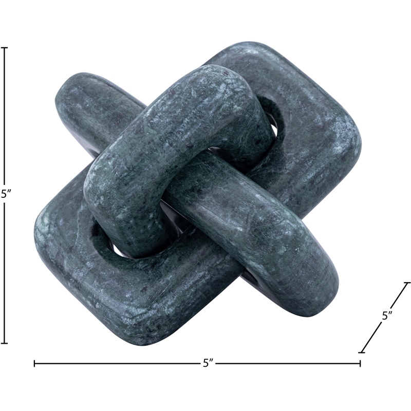Meridian Furniture Bond Green Marble Decorative Knot