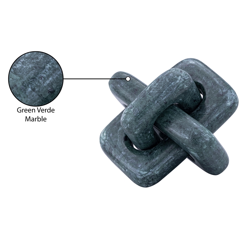Meridian Furniture Bond Green Marble Decorative Knot