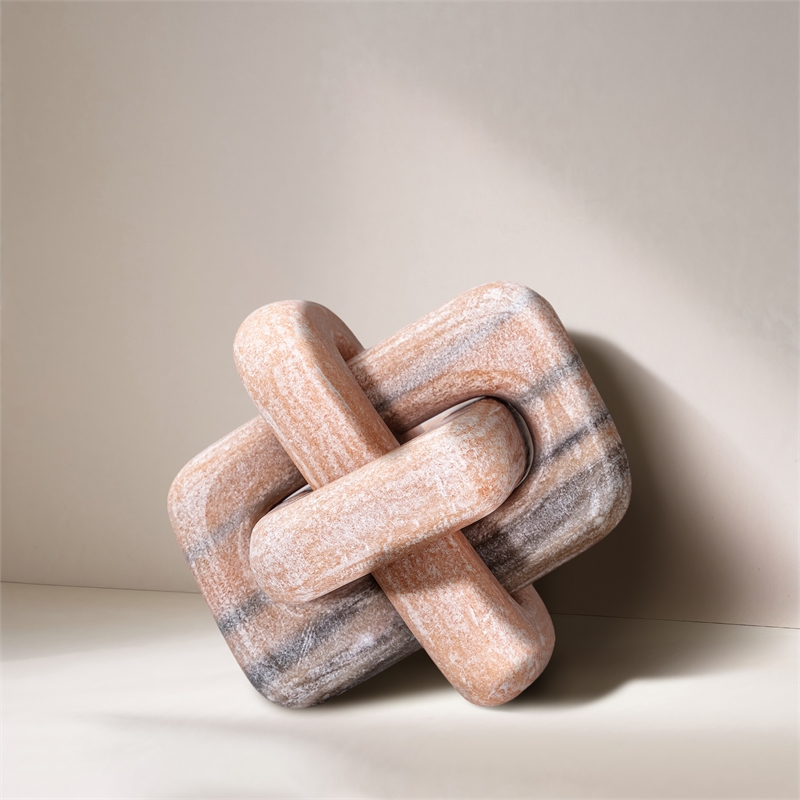Meridian Furniture Bond Pink Marble Decorative Knot