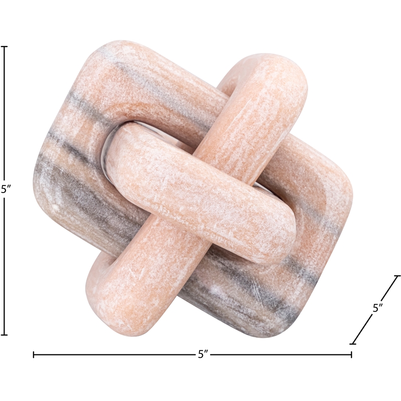 Meridian Furniture Bond Pink Marble Decorative Knot