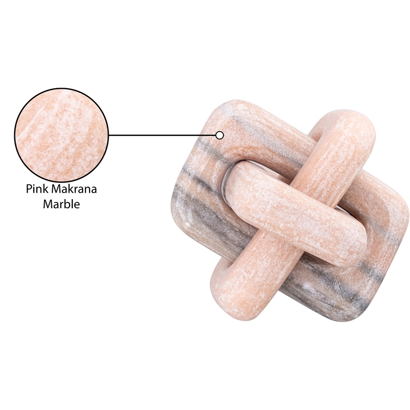 Meridian Furniture Bond Pink Marble Decorative Knot