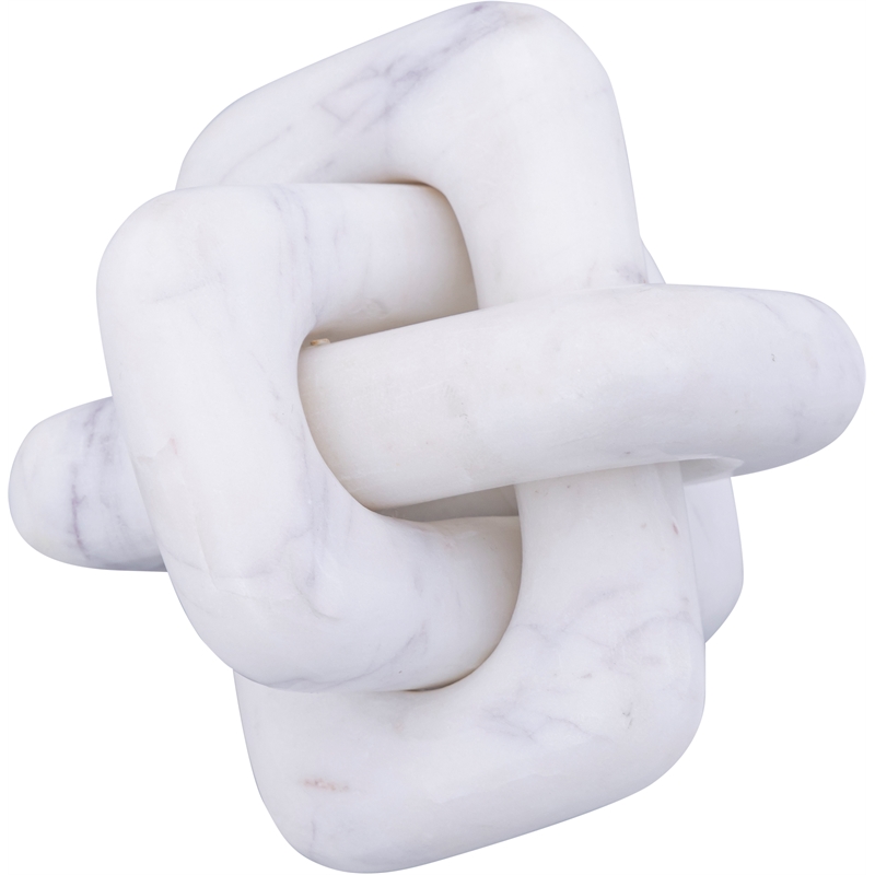 Meridian Furniture Bond White Marble Decorative Knot