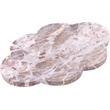 Meridian Furniture Rimini Beige Clover Shaped Marble Tray