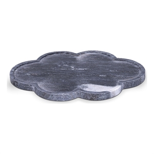 Meridian Furniture Rimini Black Clover Shaped Marble Tray
