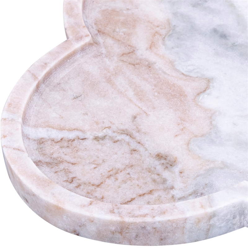 Meridian Furniture Rimini Brown Clover Shaped Marble Tray