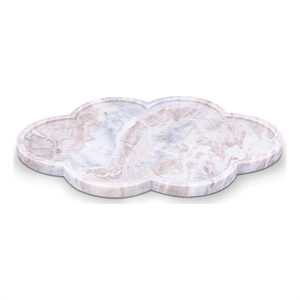Meridian Furniture Rimini Brown Clover Shaped Marble Tray
