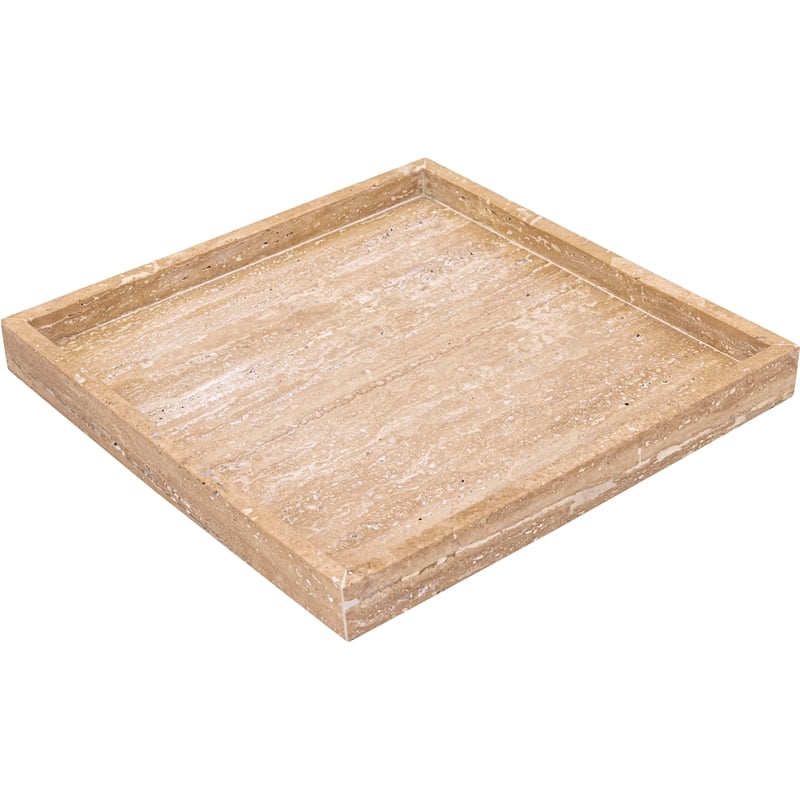 Meridian Furniture Barletta Beige Square Travertine Tray
