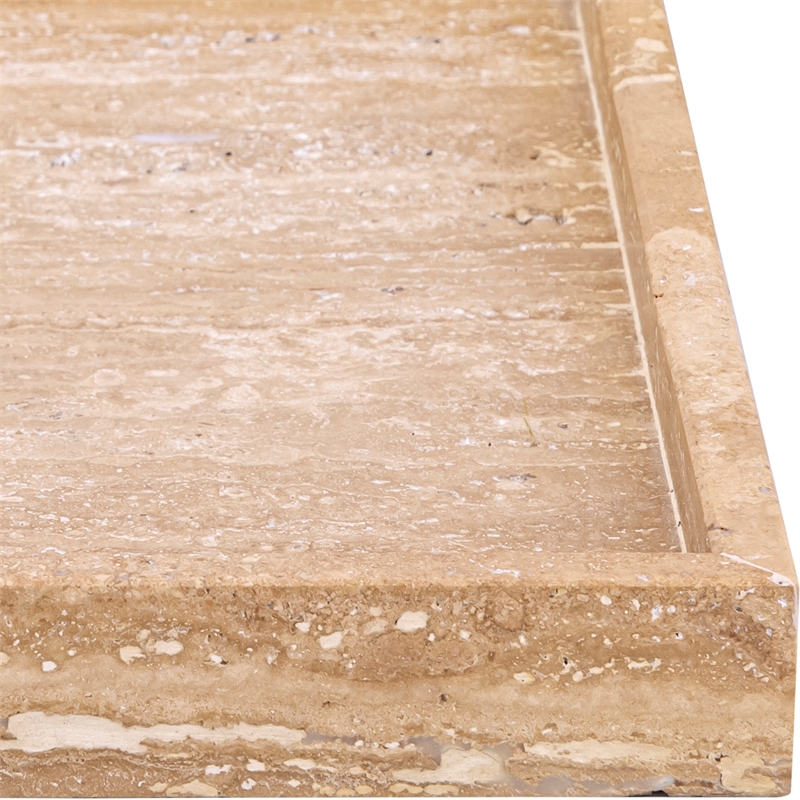 Meridian Furniture Barletta Beige Square Travertine Tray