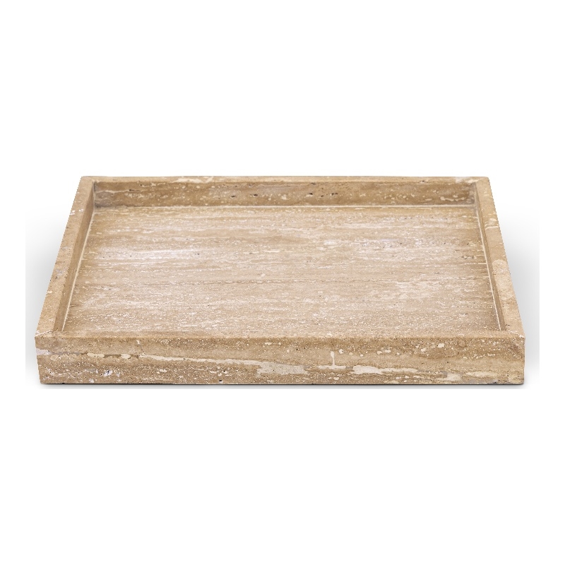 Meridian Furniture Barletta Beige Square Travertine Tray