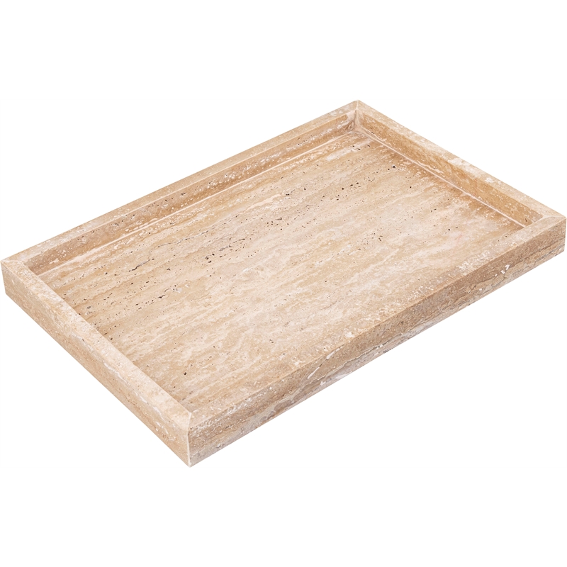 Meridian Furniture Barletta Beige Rectangular Travertine Tray