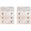 Meridian Furniture Dice Beige Travertine Decorative Dice