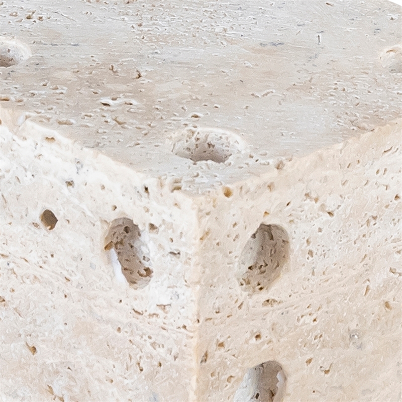 Meridian Furniture Dice Beige Travertine Decorative Dice