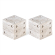 Meridian Furniture Dice Beige Travertine Decorative Dice
