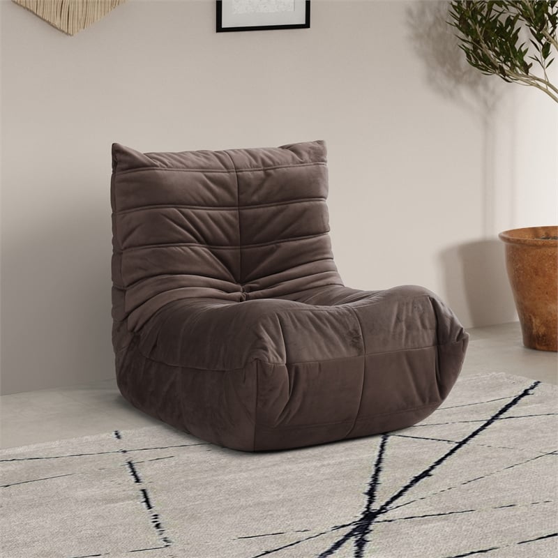 Meridian Furniture Relax Brown Velvet Upholstered Chair