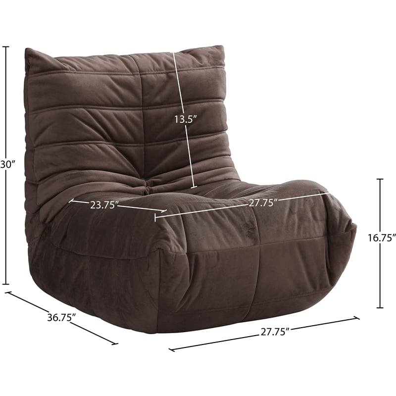 Meridian Furniture Relax Brown Velvet Upholstered Chair