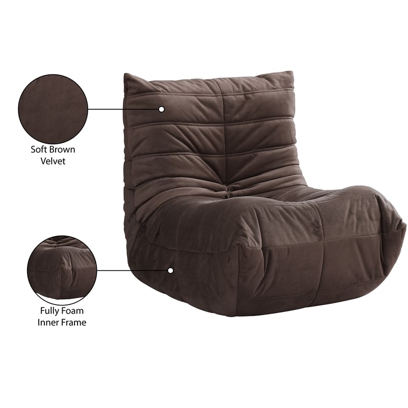 Meridian Furniture Relax Brown Velvet Upholstered Chair