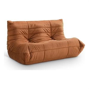 Meridian Furniture Relax 54.75&quot Cognac Velvet Upholstered Loveseat