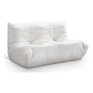 Meridian Furniture Relax 54.75&quot Cream Velvet Upholstered Loveseat