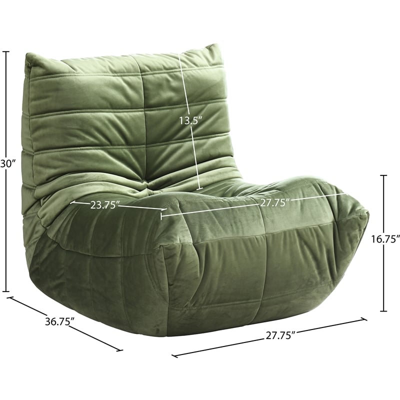 Meridian Furniture Relax Green Velvet Upholstered Chair