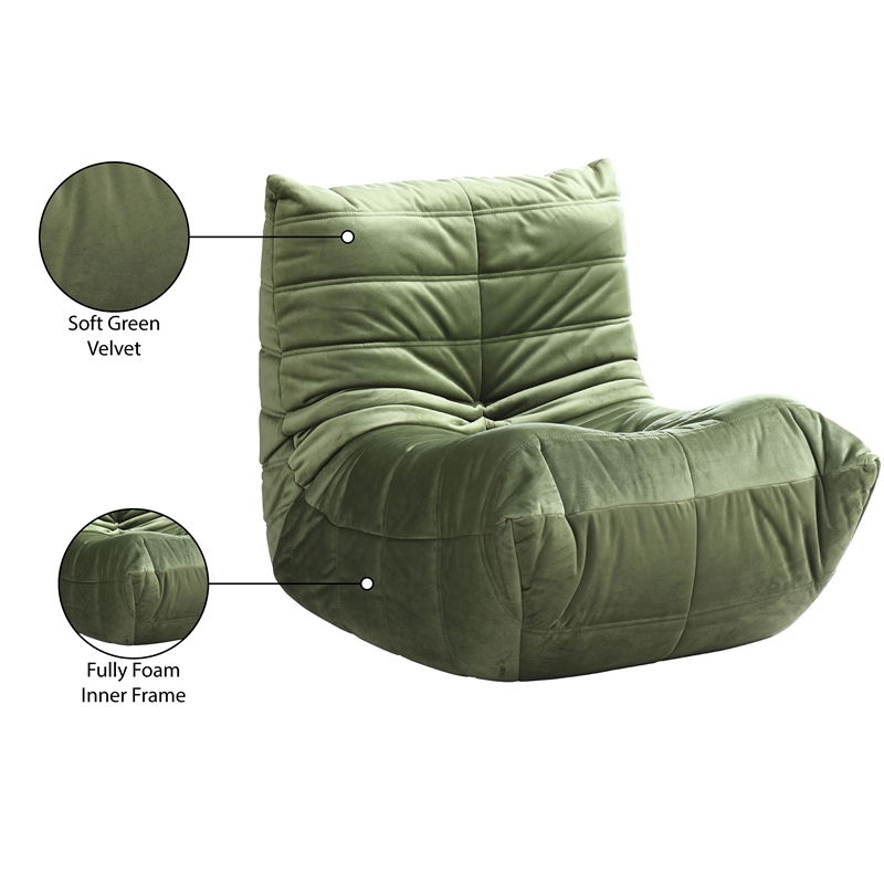 Meridian Furniture Relax Green Velvet Upholstered Chair