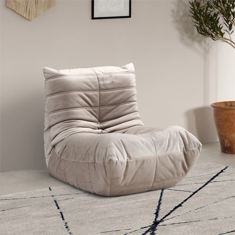 Meridian Furniture Relax Taupe Velvet Upholstered Chair