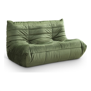 Meridian Furniture Relax 54.75&quot Green Velvet Upholstered Loveseat