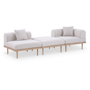 Meridian Furniture 106.5&quot Beige Laguna Olefin 3pc. Patio Modular Sofa